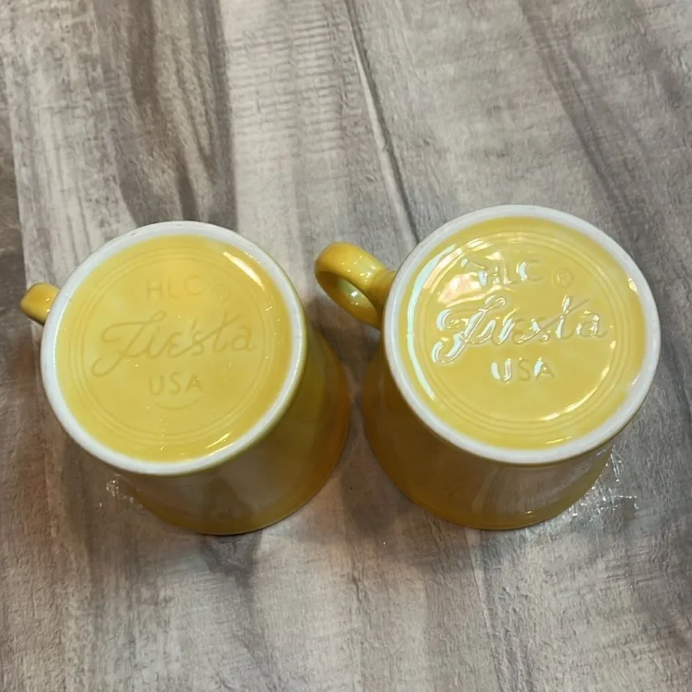 Fiestaware ring handle 10oz Sunflower yellow coffee mug
